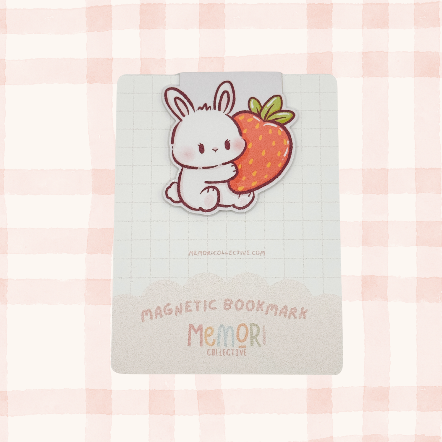 Strawberry Bunny Magnetic Bookmark