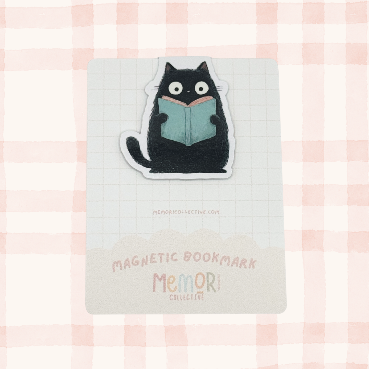 Black Cat & Book Magnetic Bookmark