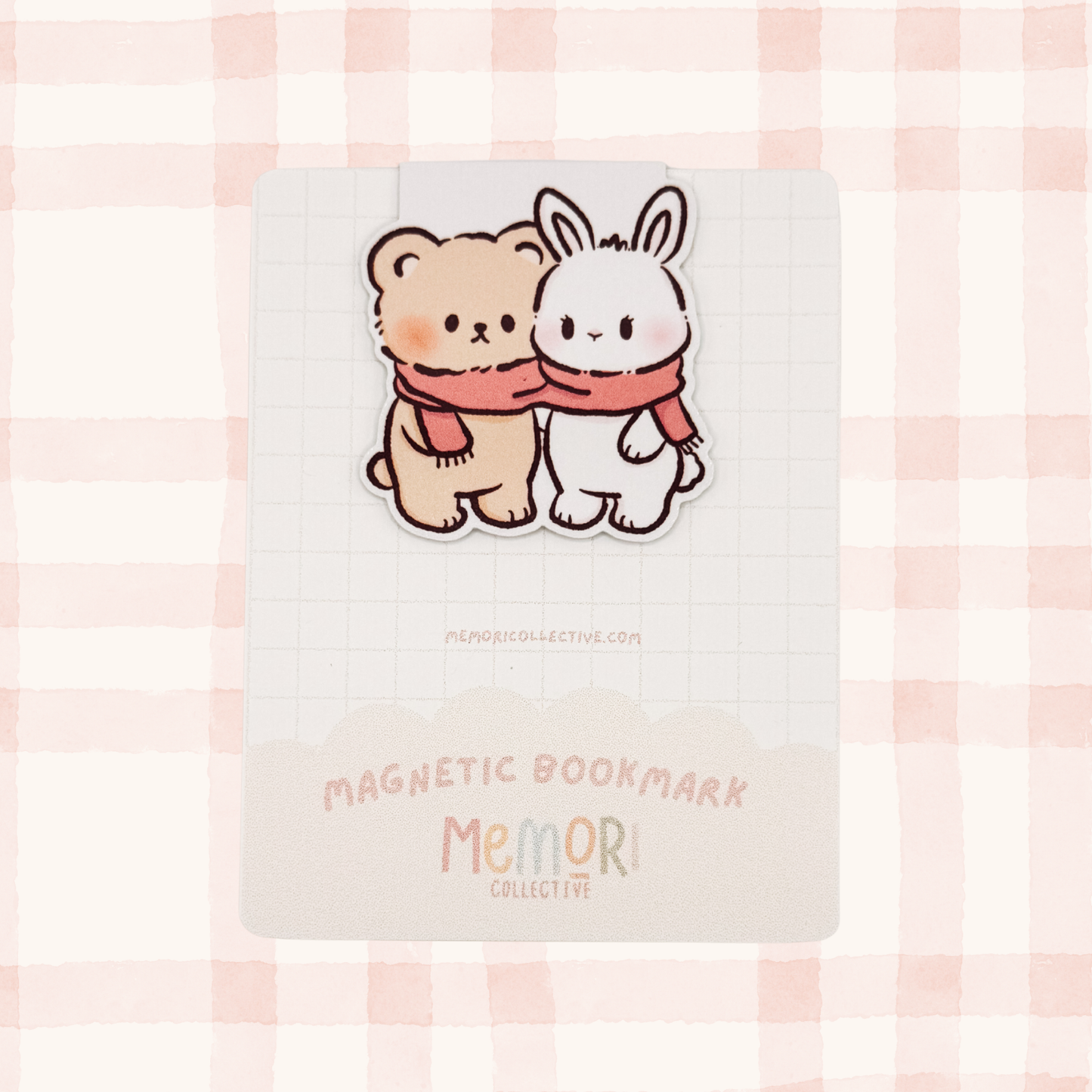 Cozy Bear & Bunny Magnetic Bookmark