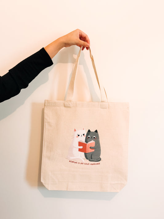 Reading is My Love Language Tote Bag