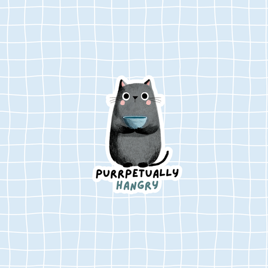 Purrpetually Hangry Sticker