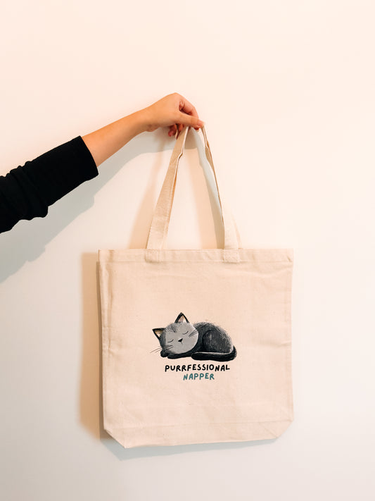 Purrfessional Napper Tote Bag