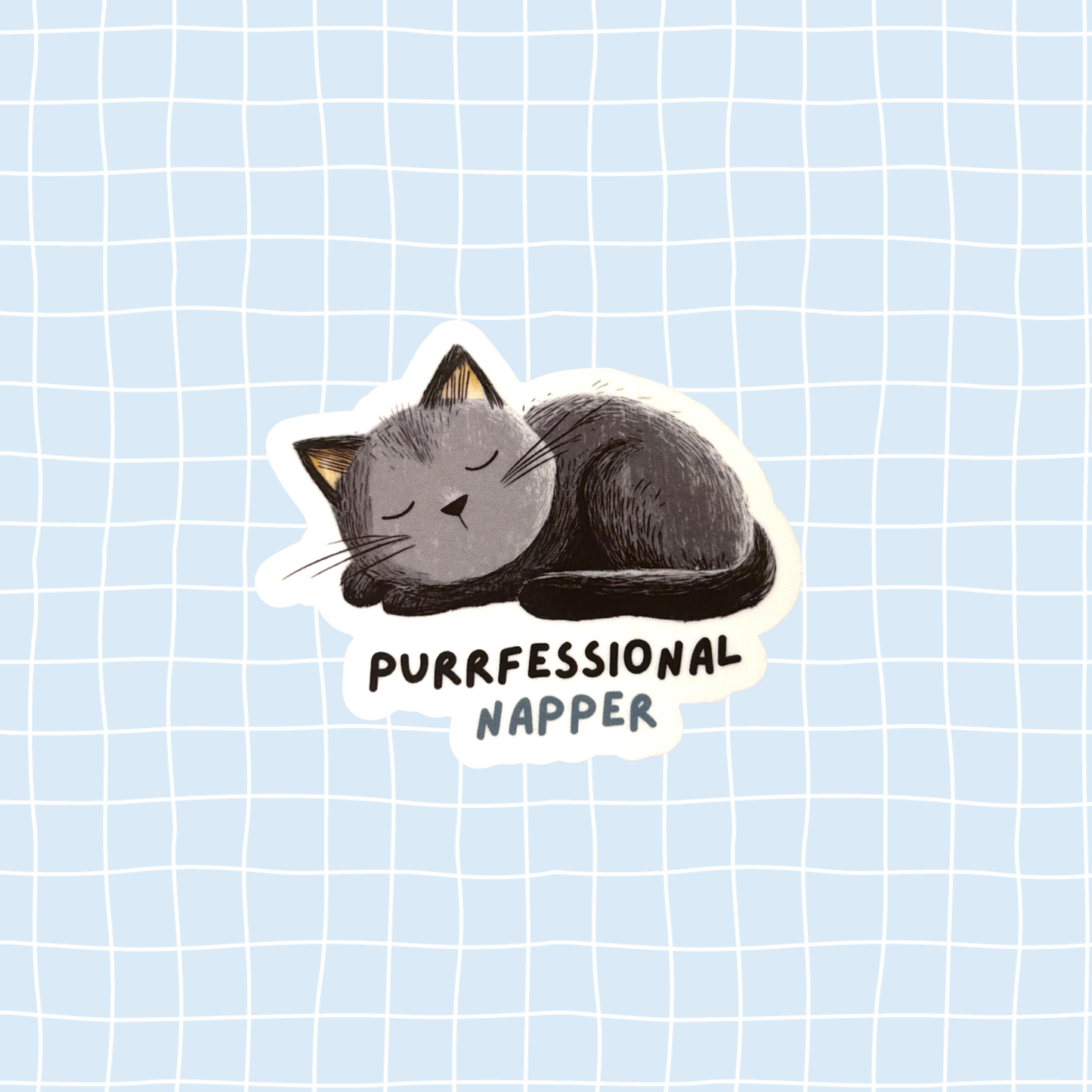 Purrfessional Napper Sticker
