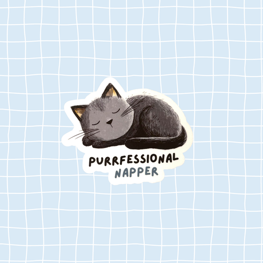 Purrfessional Napper Sticker