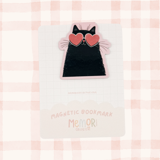 Pink Cat Magnetic Bookmark