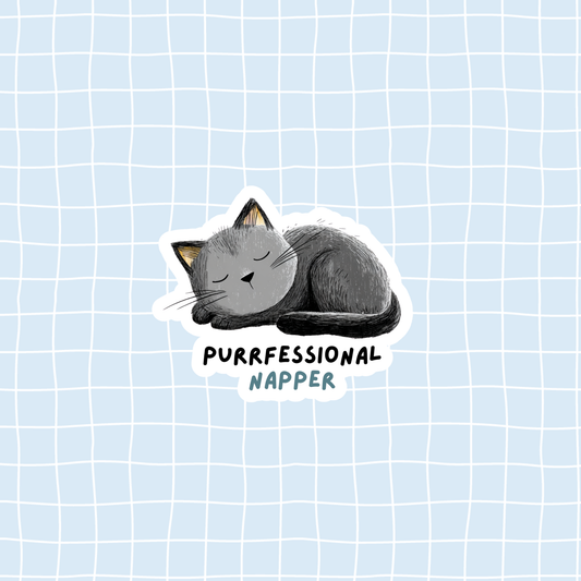 Purrfessional Napper Sticker