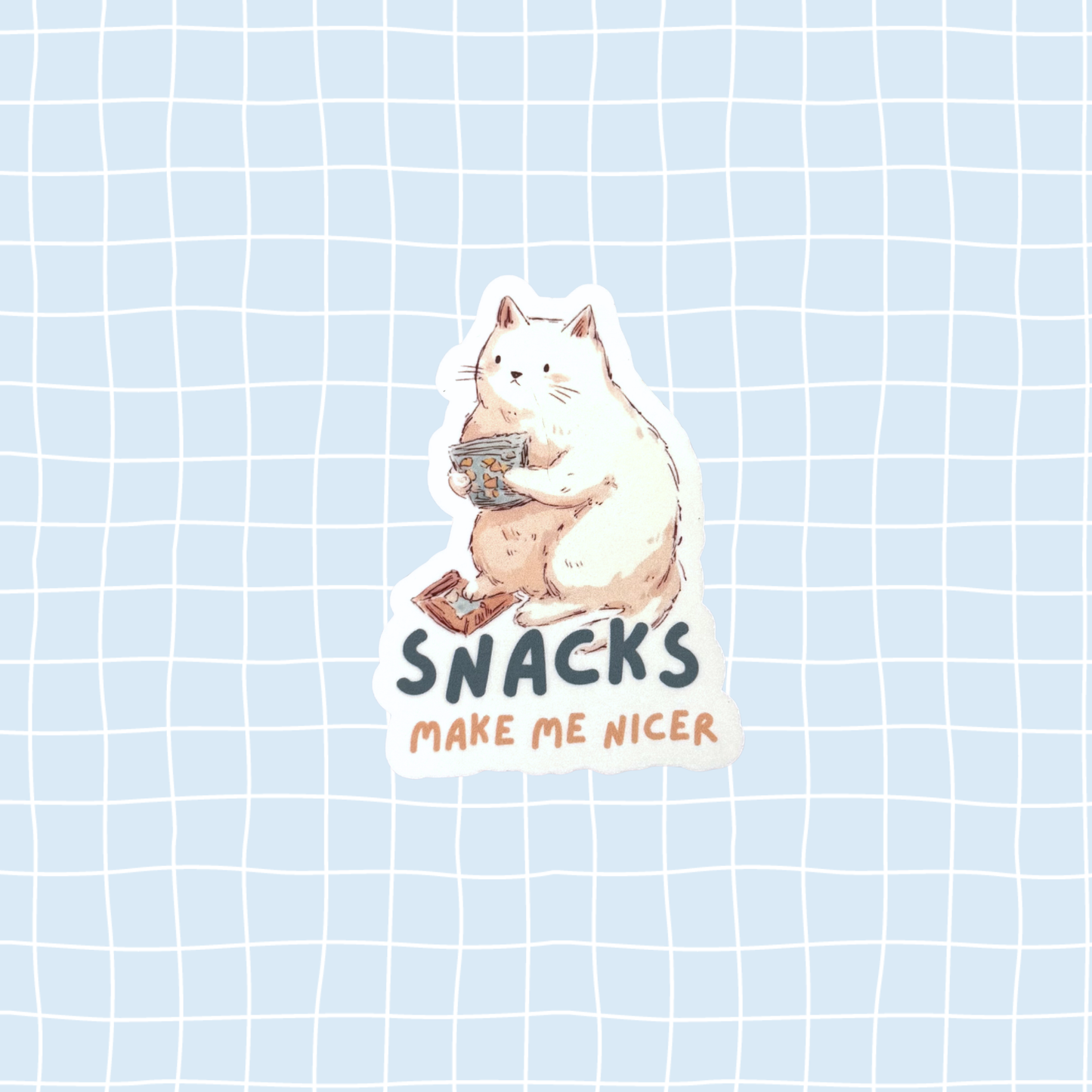 Snacks Make Me Nicer Sticker
