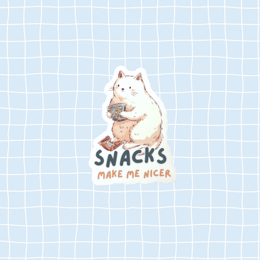 Snacks Make Me Nicer Sticker