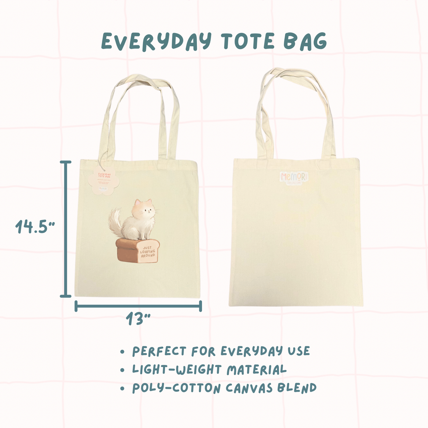 Cat & Books Tote Bag