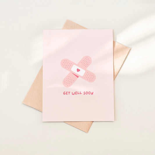 Get Well Soon Bandaid Greeting Card