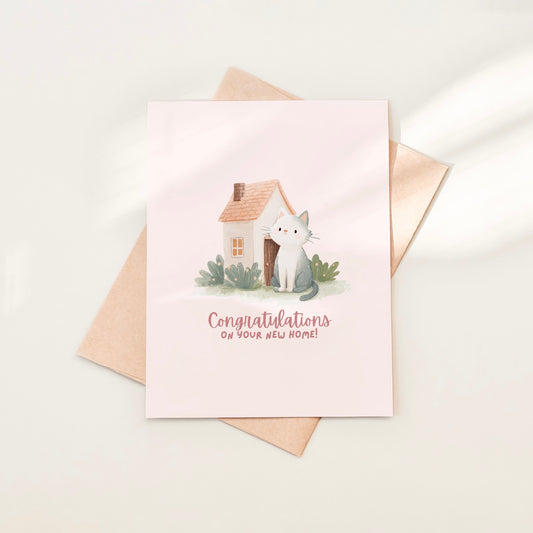 New Home Cat Greeting Card