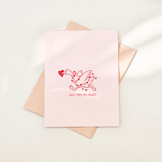 Be Mine Goose Greeting Card
