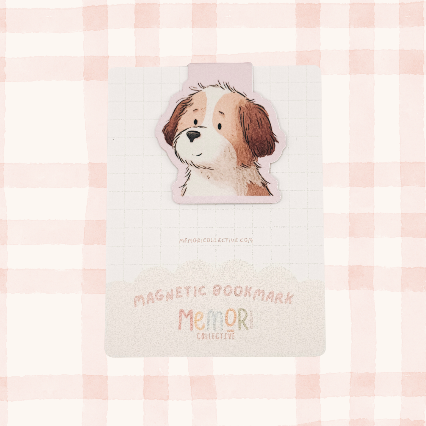 Pink Dog Magnetic Bookmark