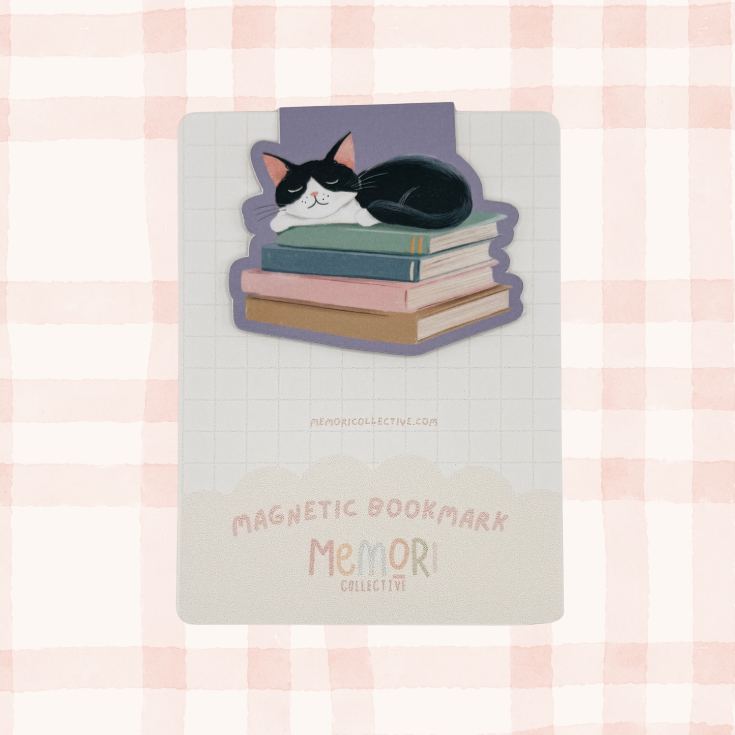 Cat & Books Magnetic Bookmark